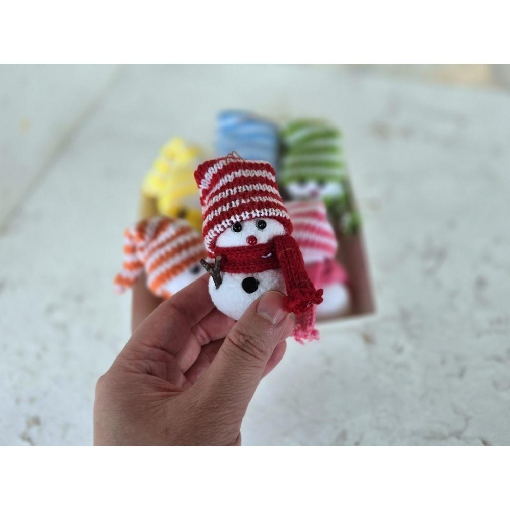貓魚手作｜6色 雪人毛氈吊飾 日本雜貨Green house 聖誕節商品 可愛擺件-細節圖2