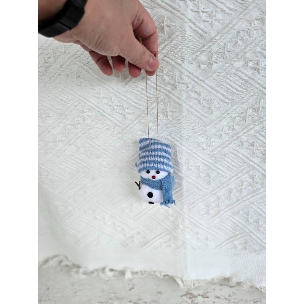 貓魚手作｜6色 雪人毛氈吊飾 日本雜貨Green house 聖誕節商品 可愛擺件-細節圖3