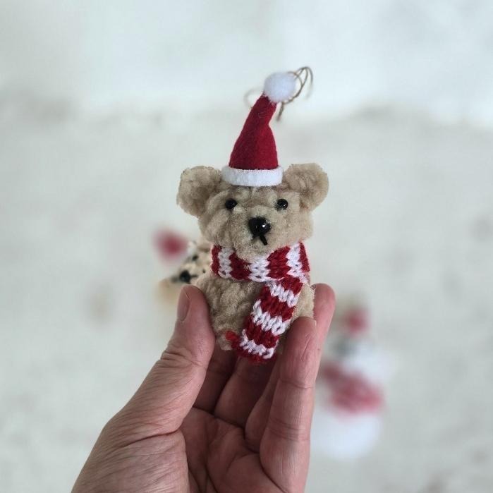 貓魚手作｜2色 熊熊毛氈吊飾 日本雜貨Green house 聖誕節商品 可愛擺件-細節圖2
