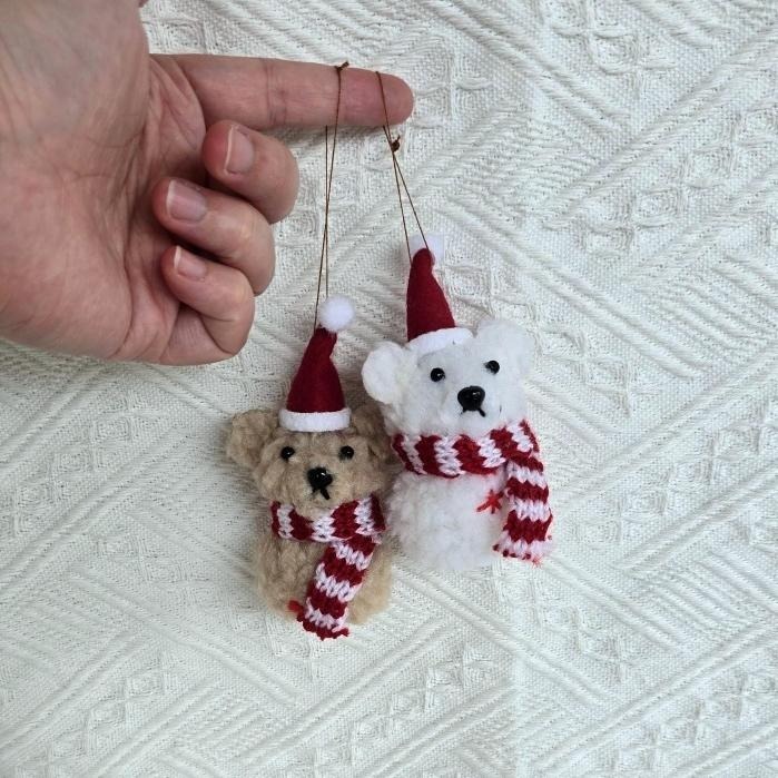 貓魚手作｜2色 熊熊毛氈吊飾 日本雜貨Green house 聖誕節商品 可愛擺件-細節圖3