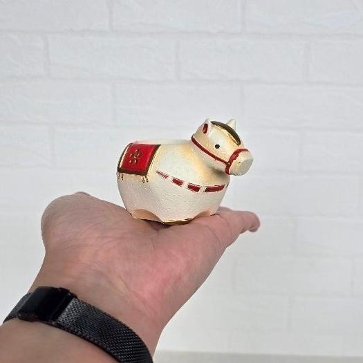貓魚手作| 【已完售】十二生肖區 馬年 白馬 橘馬 新年限定 日本花器 小馬花盆 多肉盆栽 Greenhouse-細節圖5