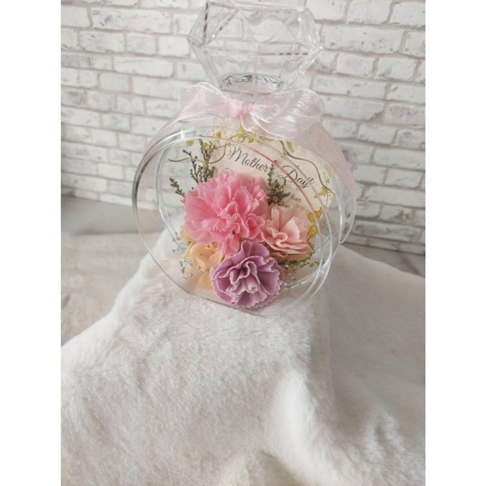 貓魚手作｜獨家設計 馨香祝福香水壓克力瓶 永生康乃馨香水瓶 索拉花 不凋花 母親節禮物-細節圖3