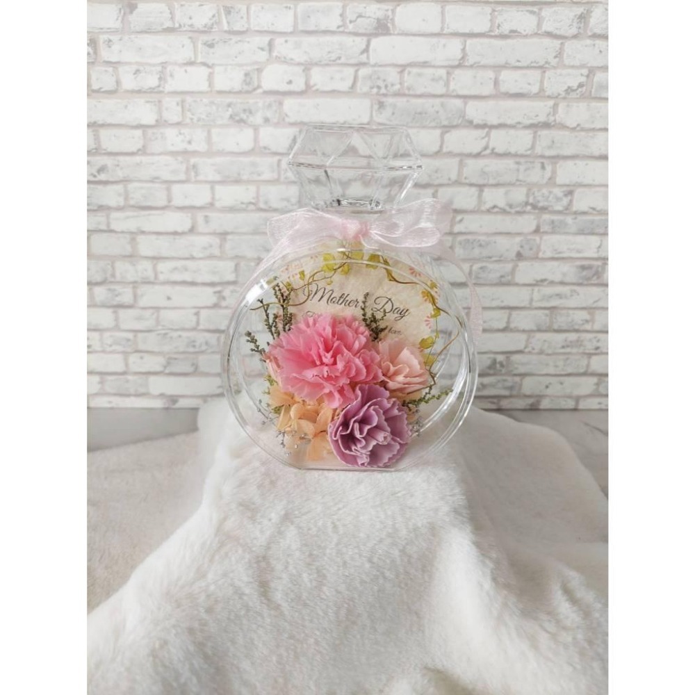 貓魚手作｜獨家設計 馨香祝福香水壓克力瓶 永生康乃馨香水瓶 索拉花 不凋花 母親節禮物-細節圖4