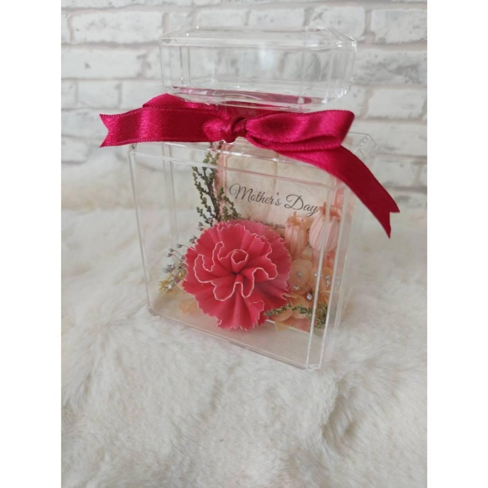 貓魚手作｜獨家設計 馨香祝福香水壓克力瓶 永生康乃馨香水瓶 索拉花 不凋花 母親節禮物-細節圖8