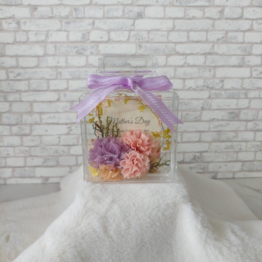 貓魚手作｜獨家設計 馨香祝福香水壓克力瓶 永生康乃馨香水瓶 索拉花 不凋花 母親節禮物-規格圖9