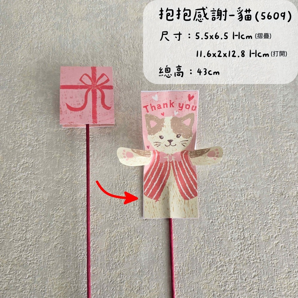 貓魚手作| 萬用花插 多款 祝福英文 生日 母親節 畢業 新年 萬聖節 小熊 兔子 黑貓 日本Greenhouse-規格圖11