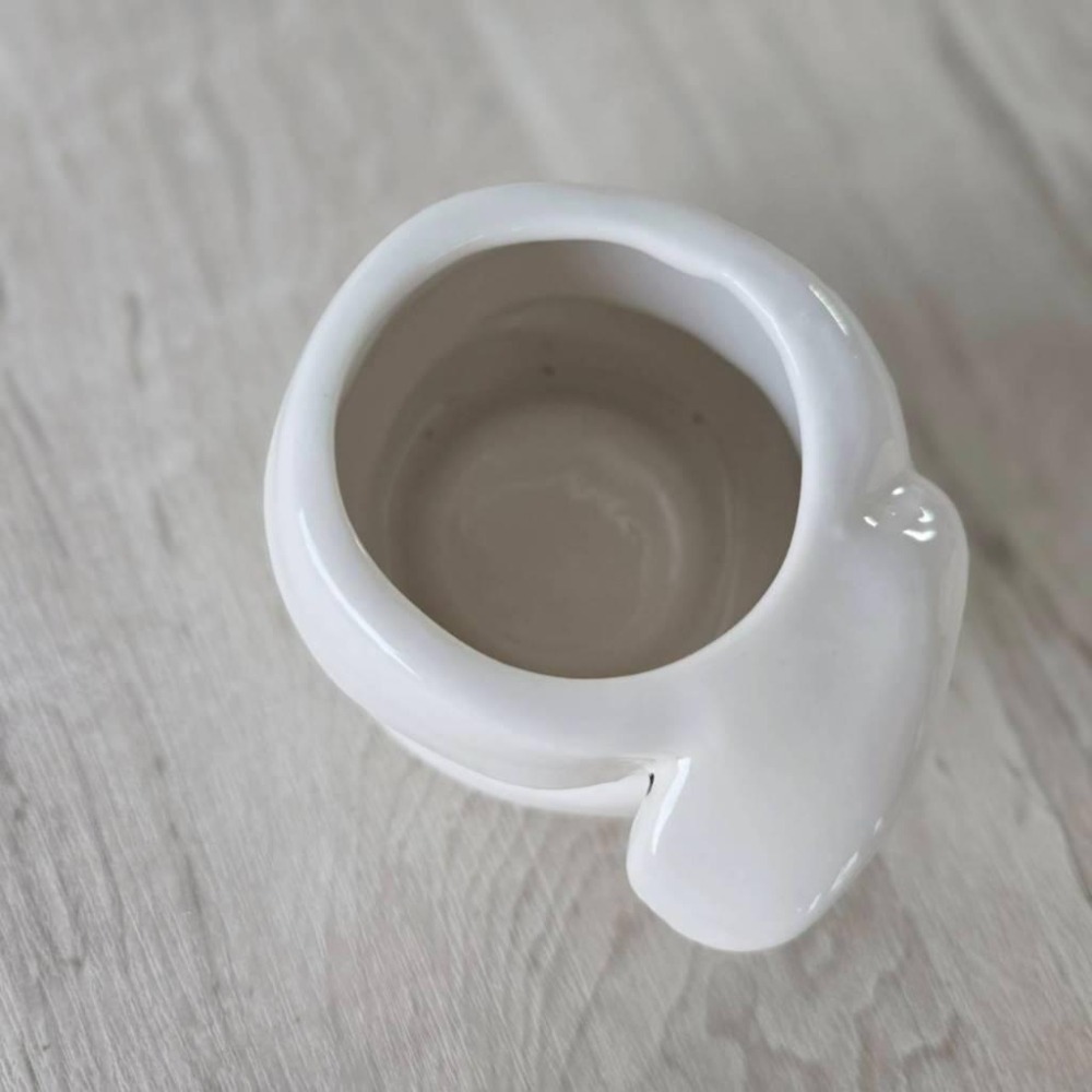 貓魚手作| 十二生肖區 蛇年 大白蛇花盆 節日花器 陶瓷 日本花器 多肉盆栽 Greenhouse-細節圖4