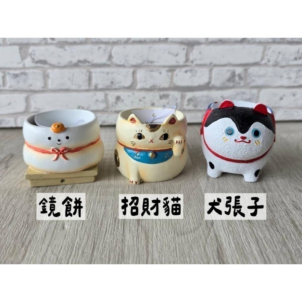 貓魚手作|鏡餅 招財貓 犬張子花盆 民俗吉祥物 日本花器 迷你花盆 多肉盆栽 Greenhouse-細節圖2