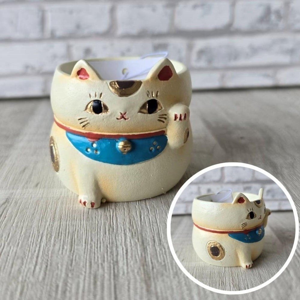 貓魚手作|鏡餅 招財貓 犬張子花盆 民俗吉祥物 日本花器 迷你花盆 多肉盆栽 Greenhouse-細節圖4