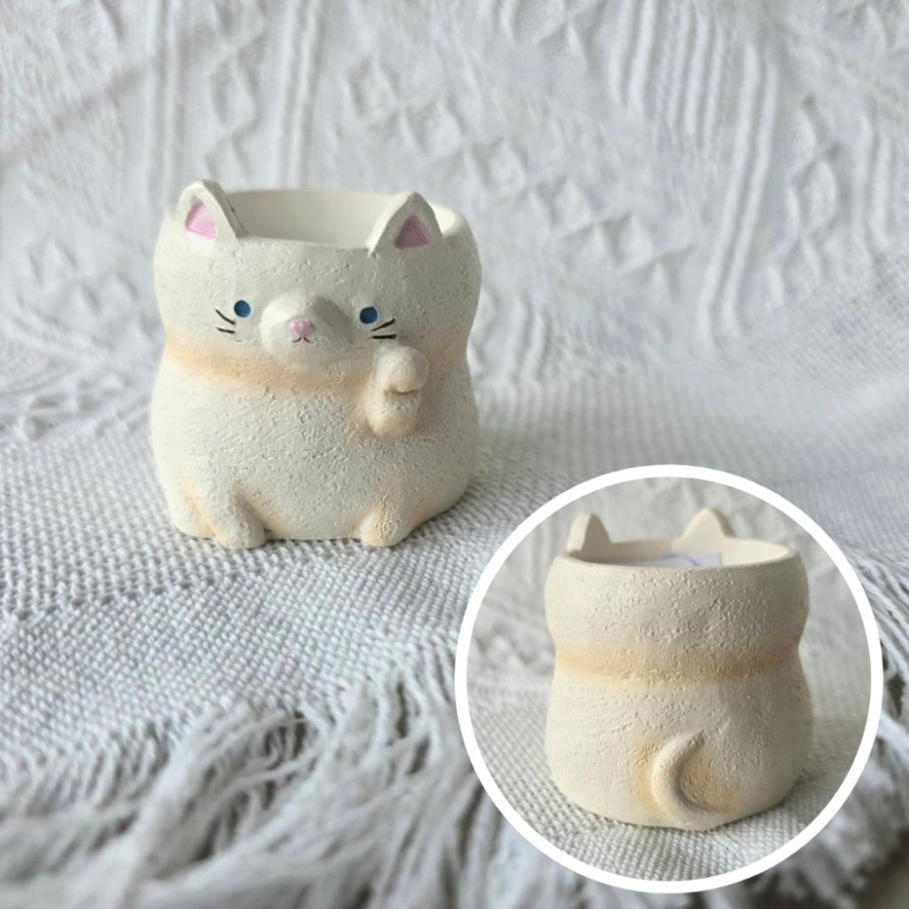 貓魚手作| 招財貓 舉手貓 三花貓 橘虎斑貓灰虎斑貓 黑白貓 日本迷你花器 多肉盆栽 Greenhouse-細節圖3