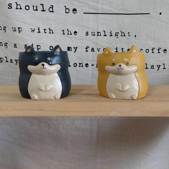 貓魚手作|狗狗區 柴犬花盆 貴賓狗 法鬥犬 巴哥犬 臘腸犬 博美狗 吉娃娃 日本花器 迷你花盆 多肉盆栽-細節圖2