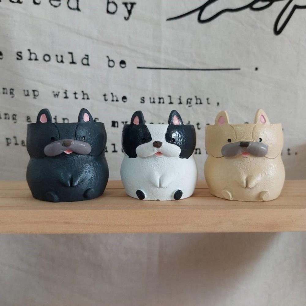 貓魚手作|狗狗區 柴犬花盆 貴賓狗 法鬥犬 巴哥犬 臘腸犬 博美狗 吉娃娃 日本花器 迷你花盆 多肉盆栽-細節圖4