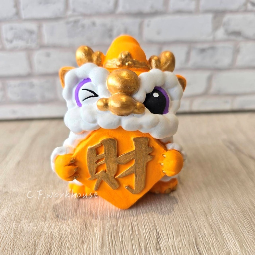 貓魚手作｜招財納福獅擺座 醒獅擴香石 可客製化顏色 開幕送禮 新年 店家擺飾-規格圖3