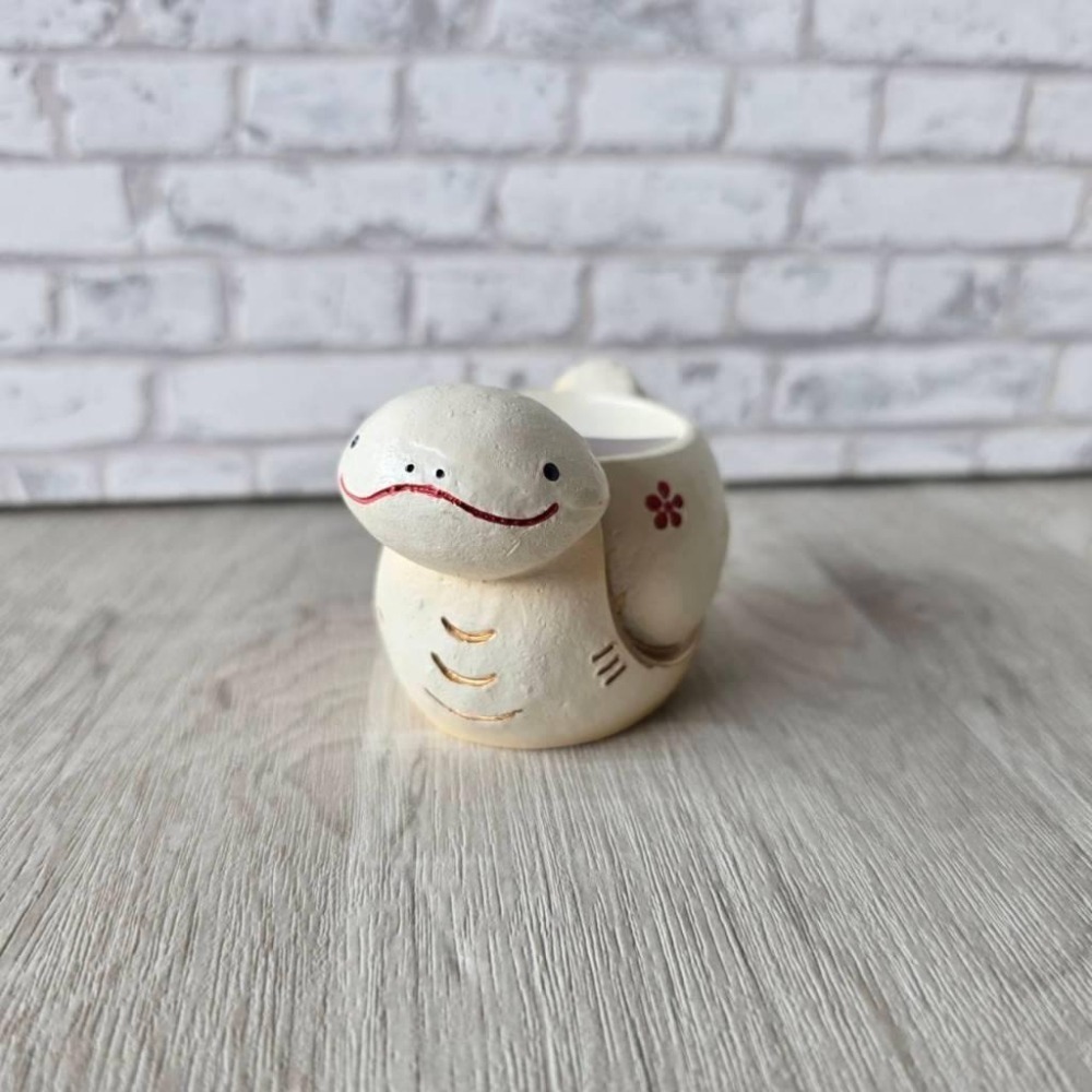 貓魚手作|十二生肖區 白蛇 白兔 粉兔 兔花盆 蛇花盆 生肖花盆 日本花器 迷你花盆 多肉盆栽-細節圖4