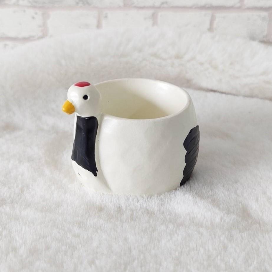 貓魚手作|小鳥區銀尾山雀花盆 貓頭鷹花盆 文鳥花盆  日本花器 迷你花盆 多肉盆栽 Greenhouse-細節圖7