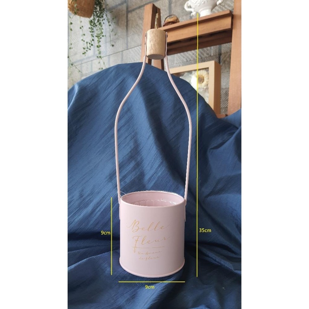 貓魚手作|粉色掛勾提把花盆 園藝植栽 日本花器 迷你花盆 多肉盆栽 Greenhouse-細節圖2