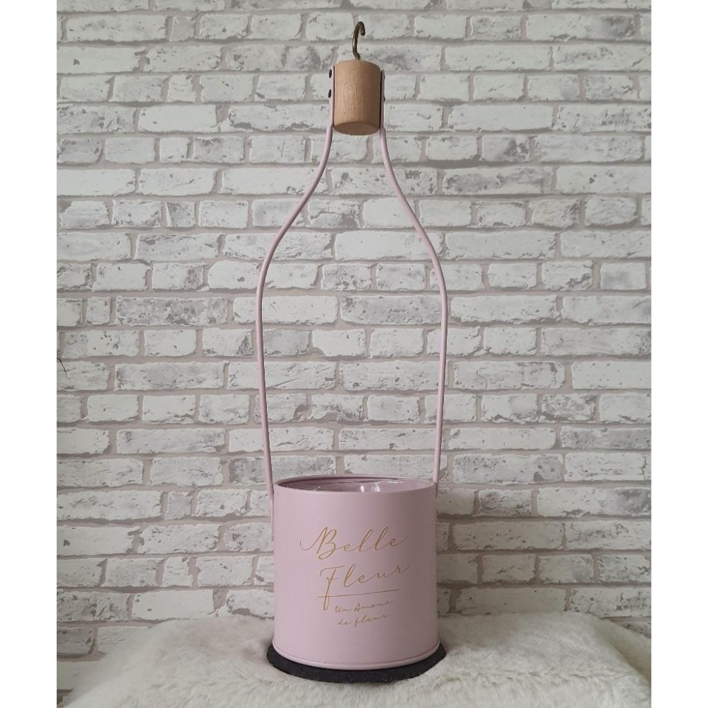 貓魚手作|粉色掛勾提把花盆 園藝植栽 日本花器 迷你花盆 多肉盆栽 Greenhouse-細節圖4