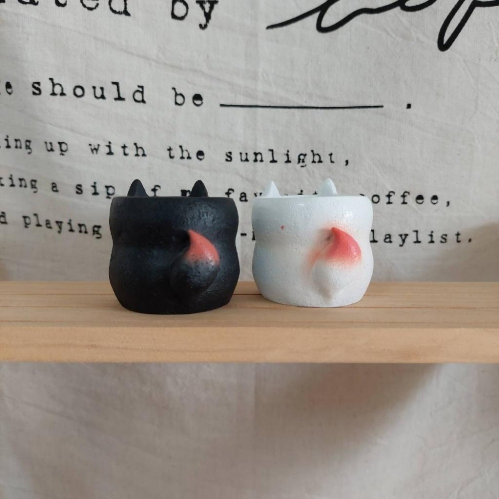 貓魚手作|日本妖怪 妖狐 狛犬 阿瑪比埃 狸貓花盆 日本花器 迷你花盆 多肉盆栽 Greenhouse-細節圖3