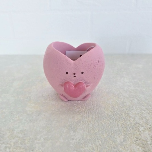 貓魚手作|大心抱小心 愛心人 粉心 黃心 愛心花盆 日本花器 迷你花盆 多肉盆栽 Greenhouse-細節圖2