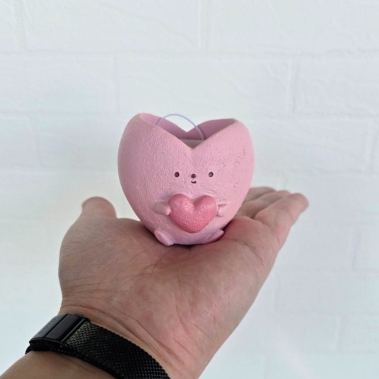 貓魚手作|大心抱小心 愛心人 粉心 黃心 愛心花盆 日本花器 迷你花盆 多肉盆栽 Greenhouse-細節圖3