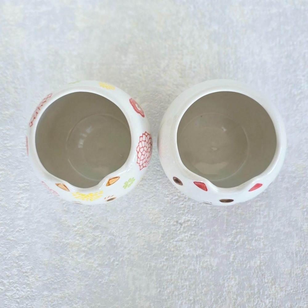 貓魚手作|花貓圓盆 紅色 柔嫩色 瓷盆 貓造型花盆 日本花器 瓷器 花盆 多肉盆栽 Greenhouse-細節圖3