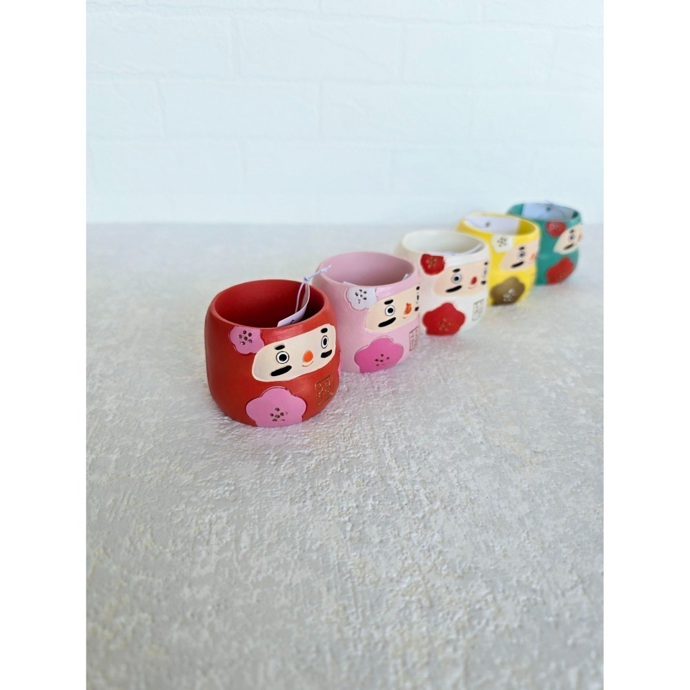 貓魚手作|5色 花達摩 達摩花盆 日本花器 迷你花盆 多肉盆栽 Greenhouse-細節圖3