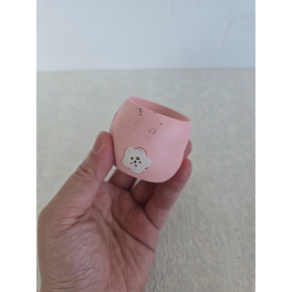 貓魚手作|5色 花達摩 達摩花盆 日本花器 迷你花盆 多肉盆栽 Greenhouse 多肉花器 達摩造型花器-細節圖6