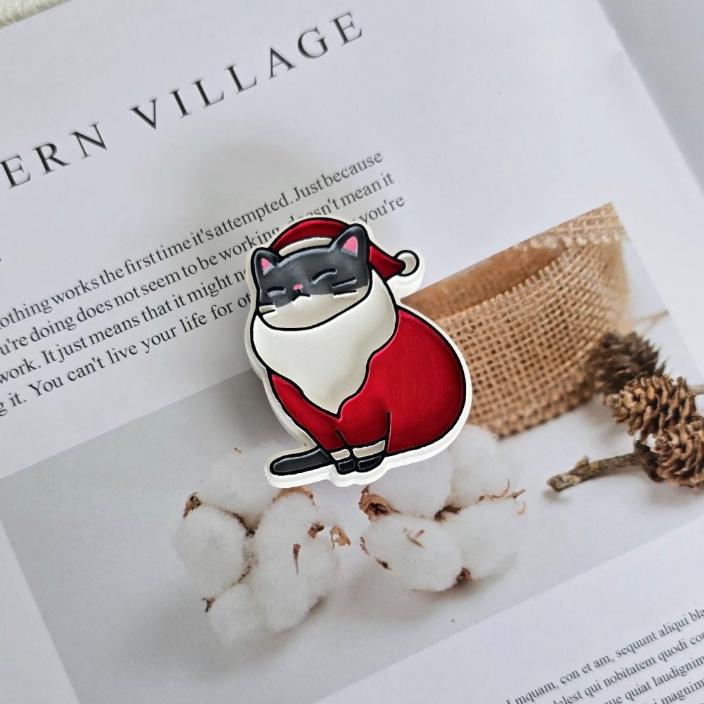 貓魚手作｜單售 6款可選 聖誕貓貓車用夾 磁鐵 PP懸浮盒 擴香石 出風口夾 聖誕禮物 交換禮物首選-規格圖4