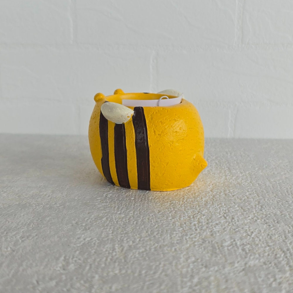 貓魚手作| 圓滾滾蜜蜂 瓦斯桶蜜蜂 日本進口花器 迷你花器 多肉盆栽 Greenhouse-細節圖3