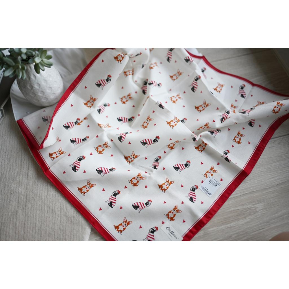 丸丸選品Cath Kidston日本製手帕領巾英國風格可愛狗狗插畫設計交換禮物穿搭-細節圖4
