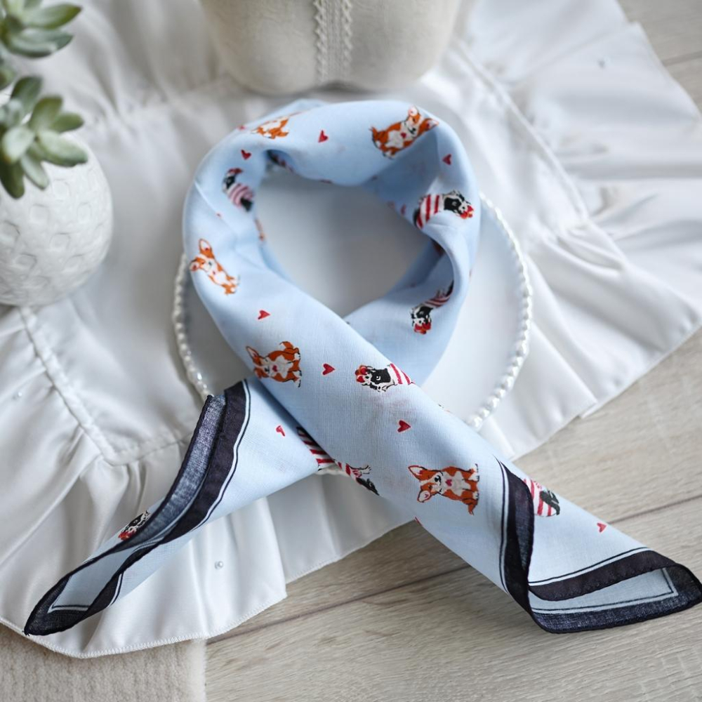 丸丸選品Cath Kidston日本製手帕領巾英國風格可愛狗狗插畫設計交換禮物穿搭-細節圖6