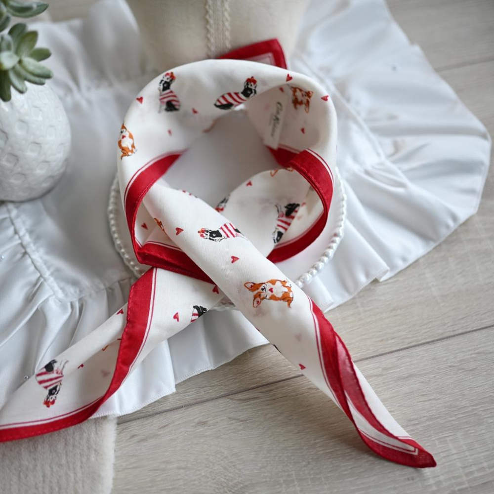 丸丸選品Cath Kidston日本製手帕領巾英國風格可愛狗狗插畫設計交換禮物穿搭-細節圖7