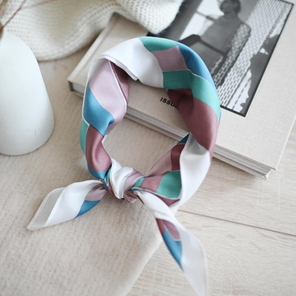 丸丸選品日本帶回日本製手帕IBUH純棉幾何設計圖抽象領巾-細節圖4