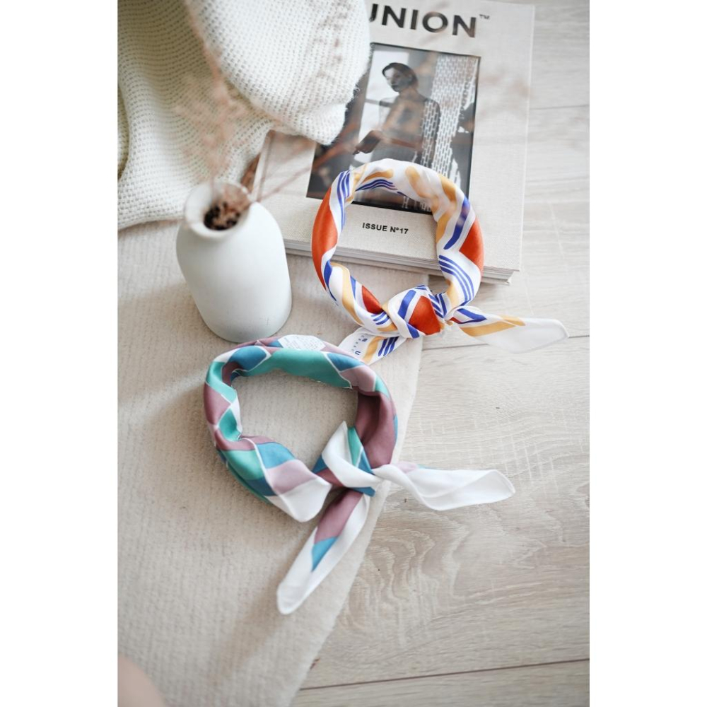 丸丸選品日本帶回日本製手帕IBUH純棉幾何設計圖抽象領巾-細節圖6