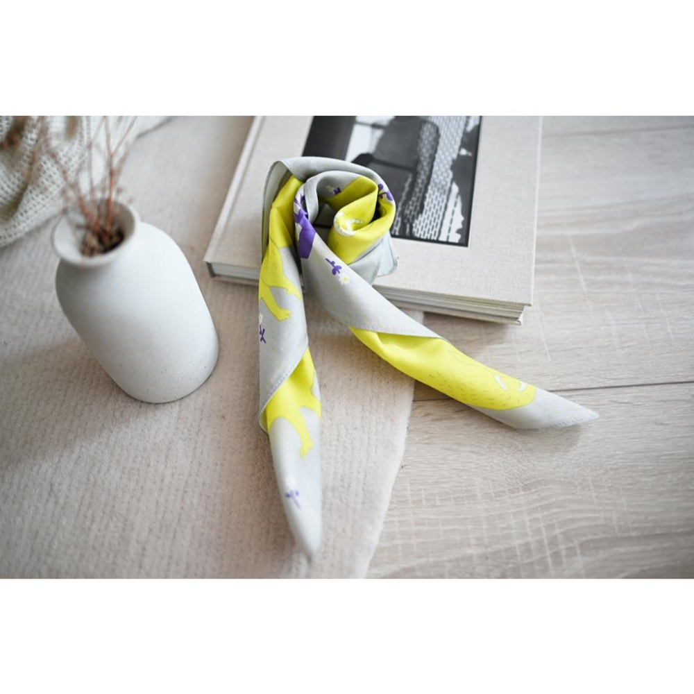 丸丸選品日本帶回日本製手帕TAE TAKEGAMI純棉幾何設計圖抽象領巾設計插畫牛牛-細節圖3