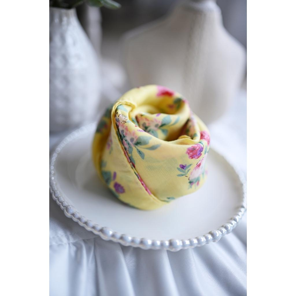 丸丸選品Cath Kidston日本製手帕領巾英國風格黃色花園插畫設計交換禮物穿搭大判-細節圖6