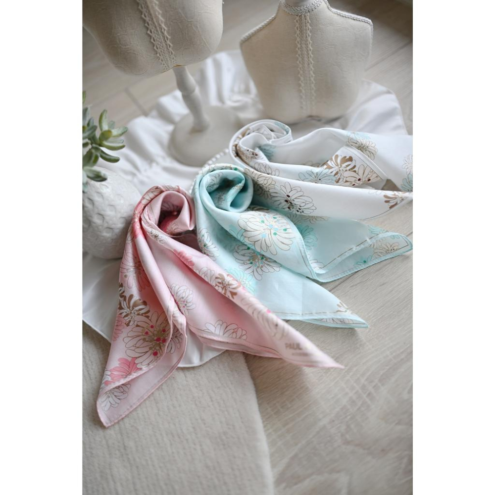 丸丸選品經典PAUL & JOE 花花圖案ACCESSOIRES絲巾手帕領巾交換禮物媽媽情人節-細節圖3