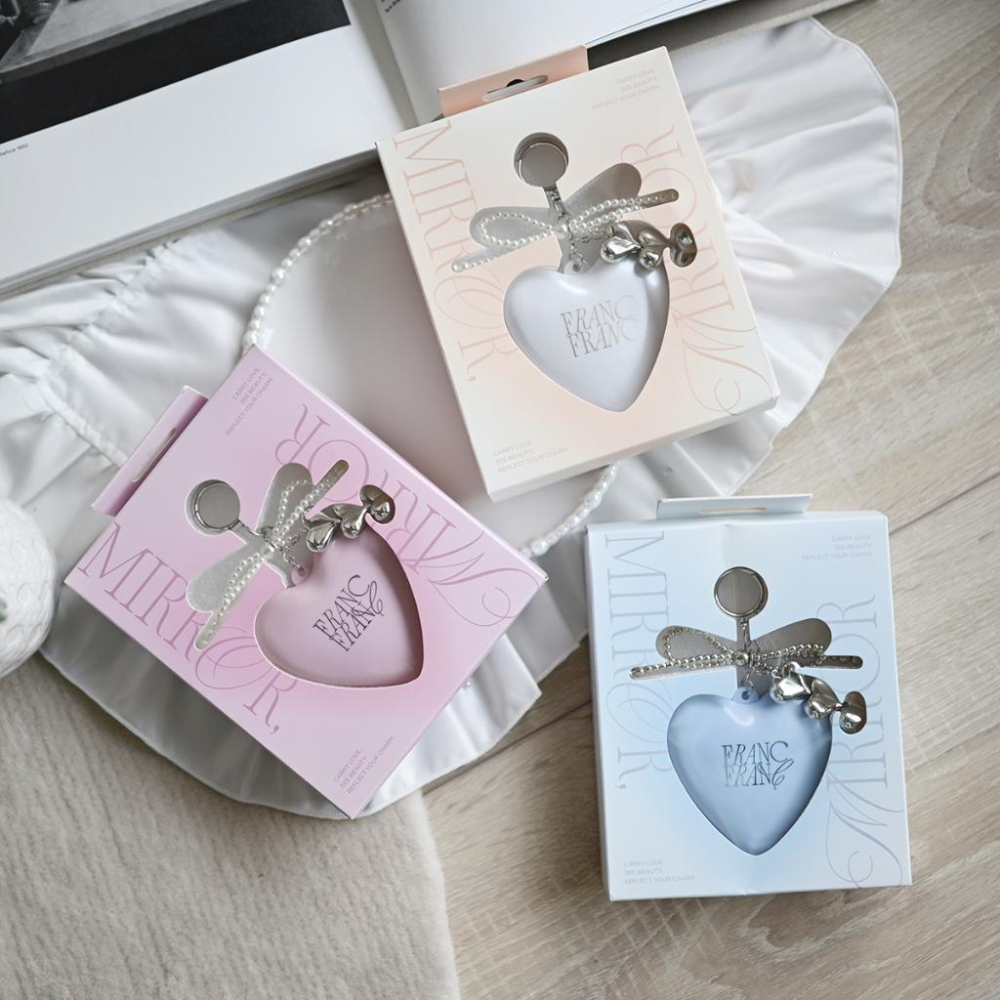 丸丸選品 日本帶回 愛心心型 包包吊飾 補妝小鏡子 梳子 聖誕節禮物 交換禮物 補妝鏡-細節圖8