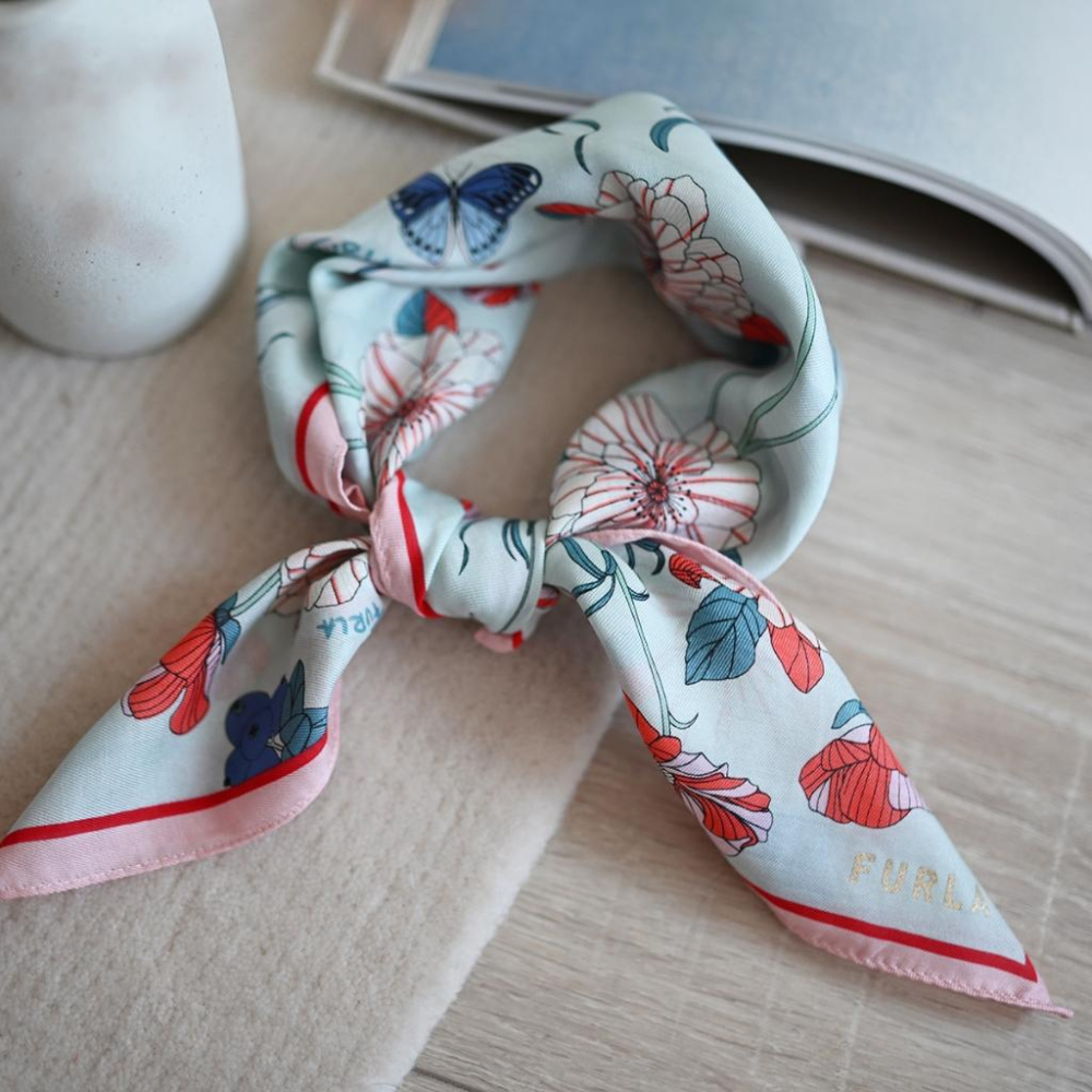 丸丸商店|zakka現貨 FURKA質感花朵手帕方巾純棉日本製日帶回純棉禮物領巾絲巾-細節圖8