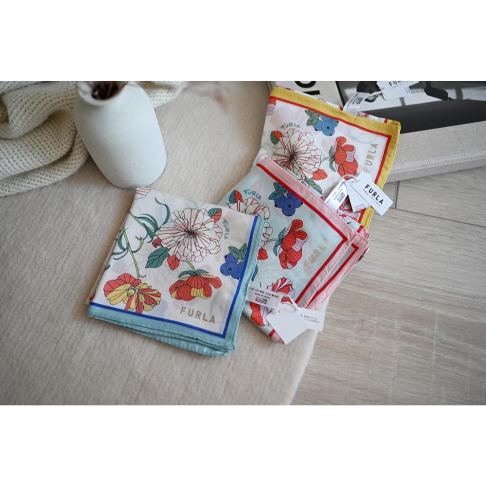 丸丸商店|zakka現貨 FURKA質感花朵手帕方巾純棉日本製日帶回純棉禮物領巾絲巾-細節圖9