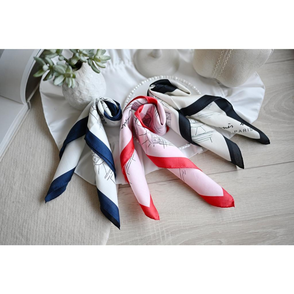 丸丸選品經典點點agnes b日本製手帕 領巾法國插畫設計圖案agnes b 巴黎Rue du Jour的NO.1店圖騰-細節圖8