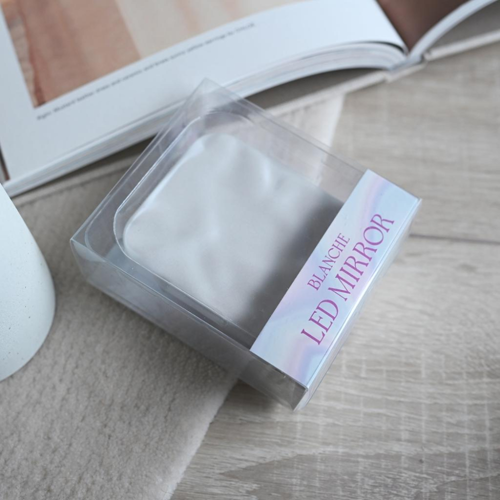 丸丸商店｜zakka Blanche LED 化妝鏡隨身小鏡子送禮自用有小燈的鏡子放大波浪日本帶回精緻女孩必備-細節圖5