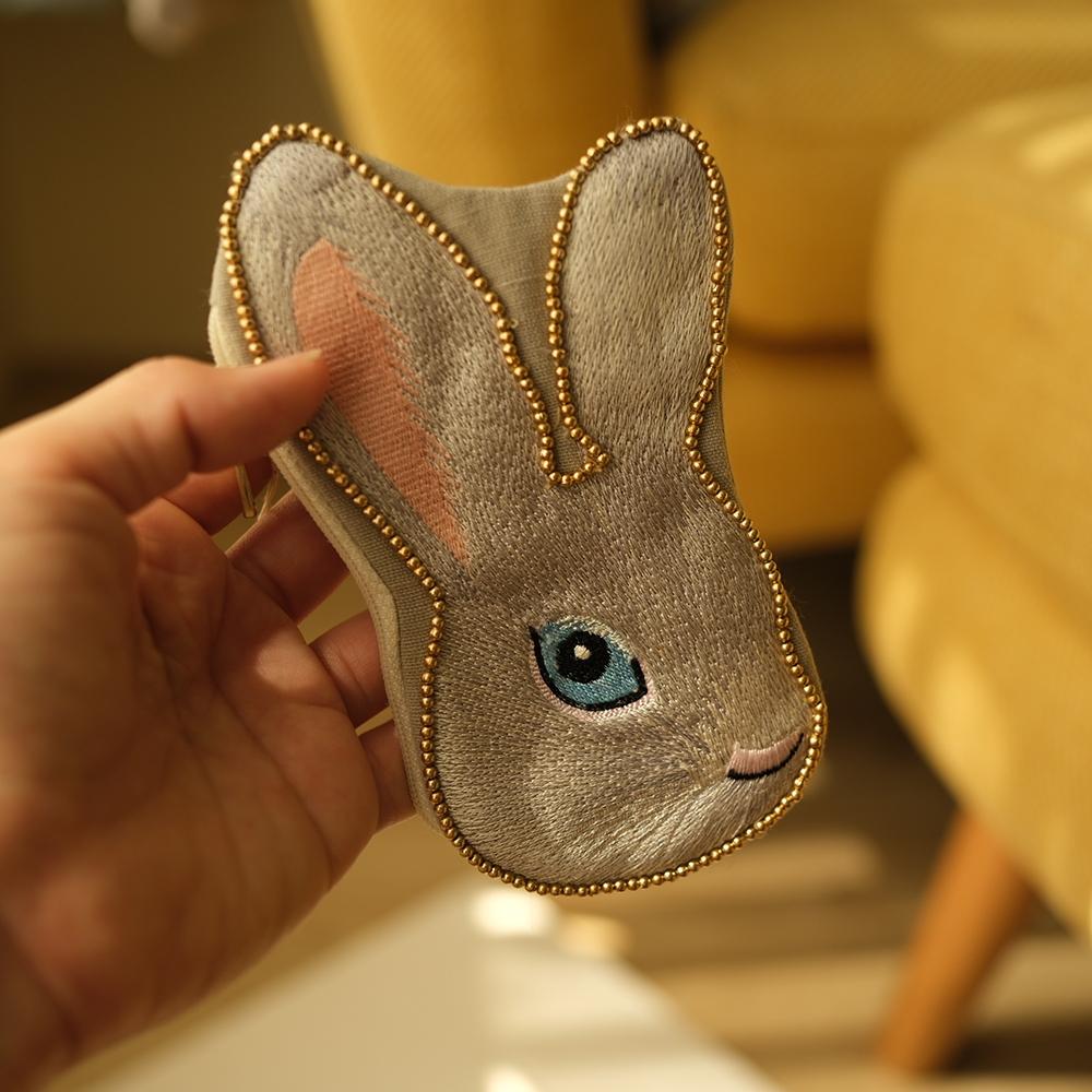 超精緻日本帶回兔兔日本 artipur COTTAGE 刺繡小零錢包小物包丸丸選品ZAKKA-細節圖6