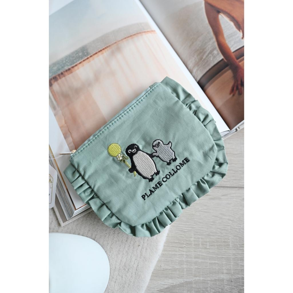 丸丸商店｜zakka日本帶回 JR東日本 Suica企鵝🐧刺繡可愛面紙收納包衛生棉包包plame collome-細節圖5