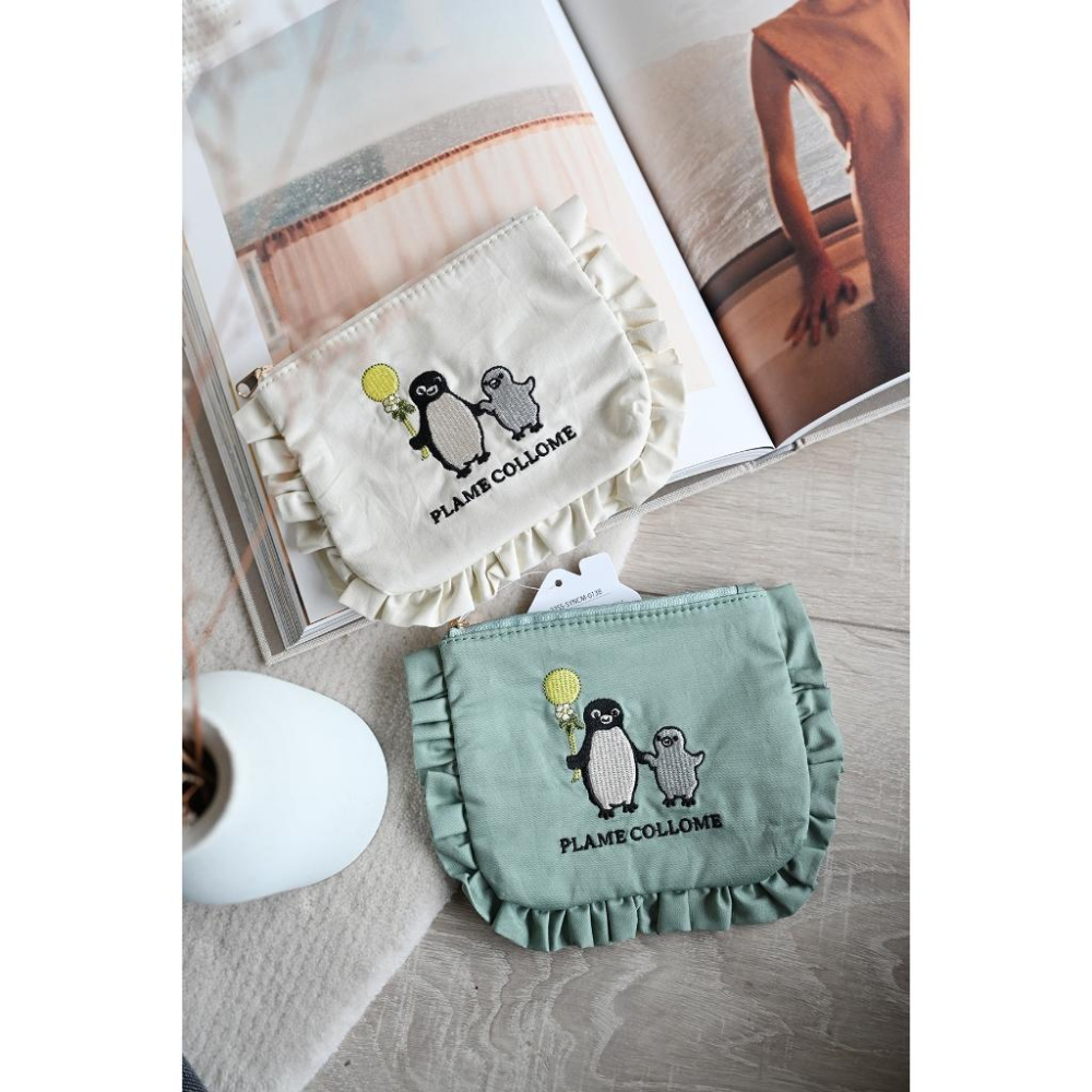 丸丸商店｜zakka日本帶回 JR東日本 Suica企鵝🐧刺繡可愛面紙收納包衛生棉包包plame collome-細節圖6
