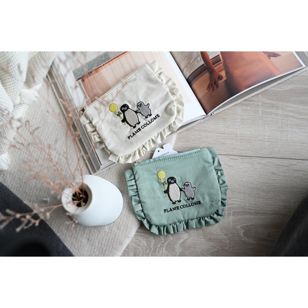 丸丸商店｜zakka日本帶回 JR東日本 Suica企鵝🐧刺繡可愛面紙收納包衛生棉包包plame collome-細節圖7