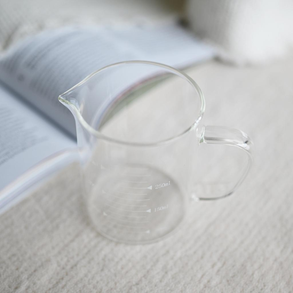 350ml耐高溫咖啡杯有刻度帶把手分裝杯測量用杯子送勺子-細節圖2