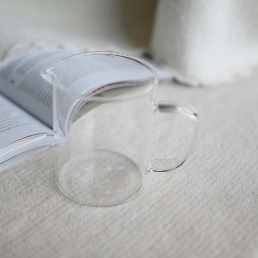 350ml耐高溫咖啡杯有刻度帶把手分裝杯測量用杯子送勺子-細節圖3