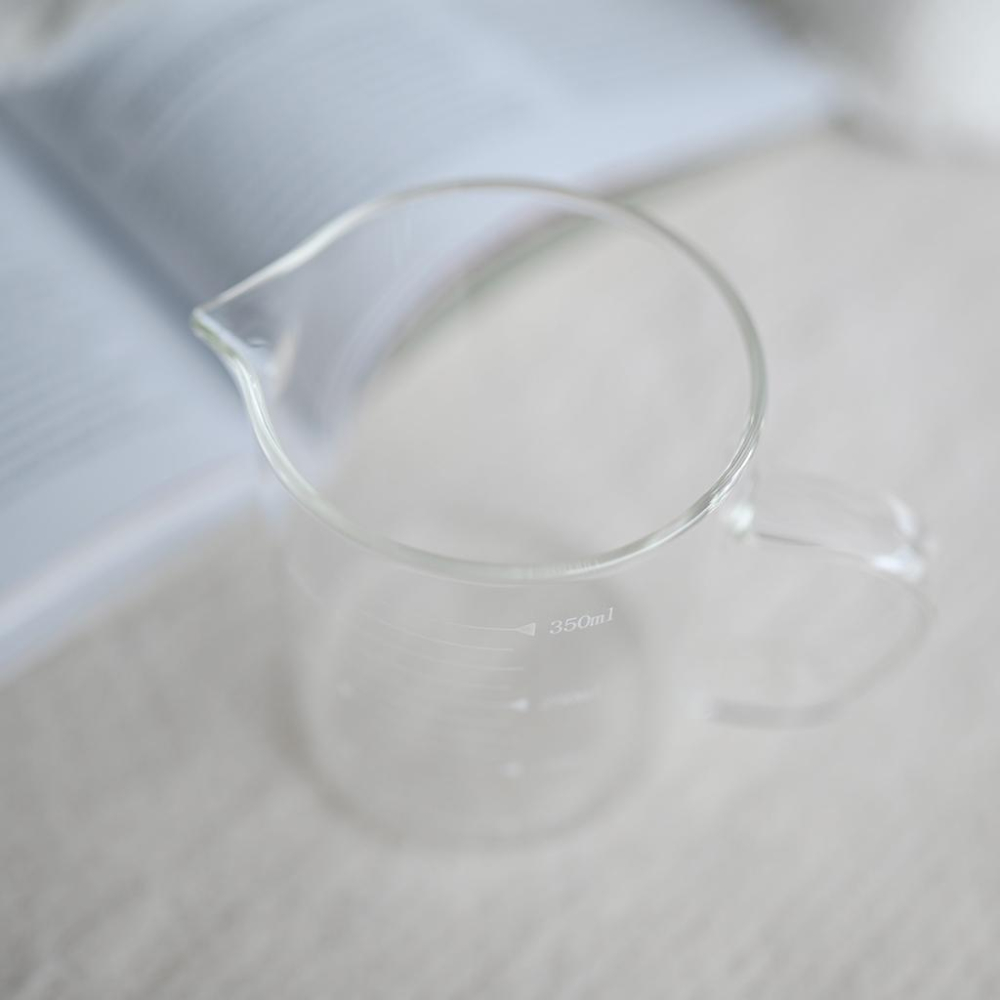 350ml耐高溫咖啡杯有刻度帶把手分裝杯測量用杯子送勺子-細節圖4