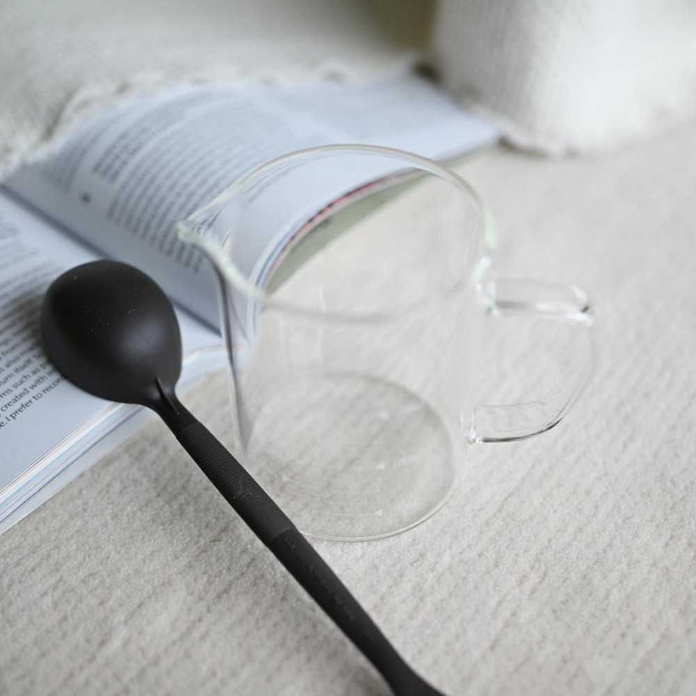 350ml耐高溫咖啡杯有刻度帶把手分裝杯測量用杯子送勺子-細節圖5